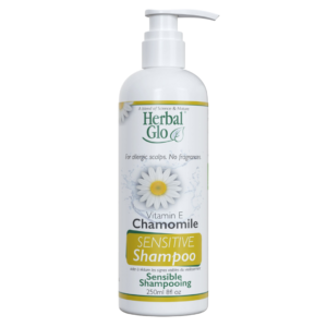 bottle of chamomile shampoo