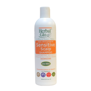 bottle of sensitive scalp shampoo 350ml
