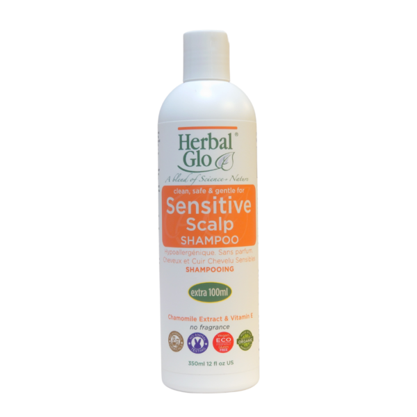 bottle of sensitive scalp shampoo 350ml